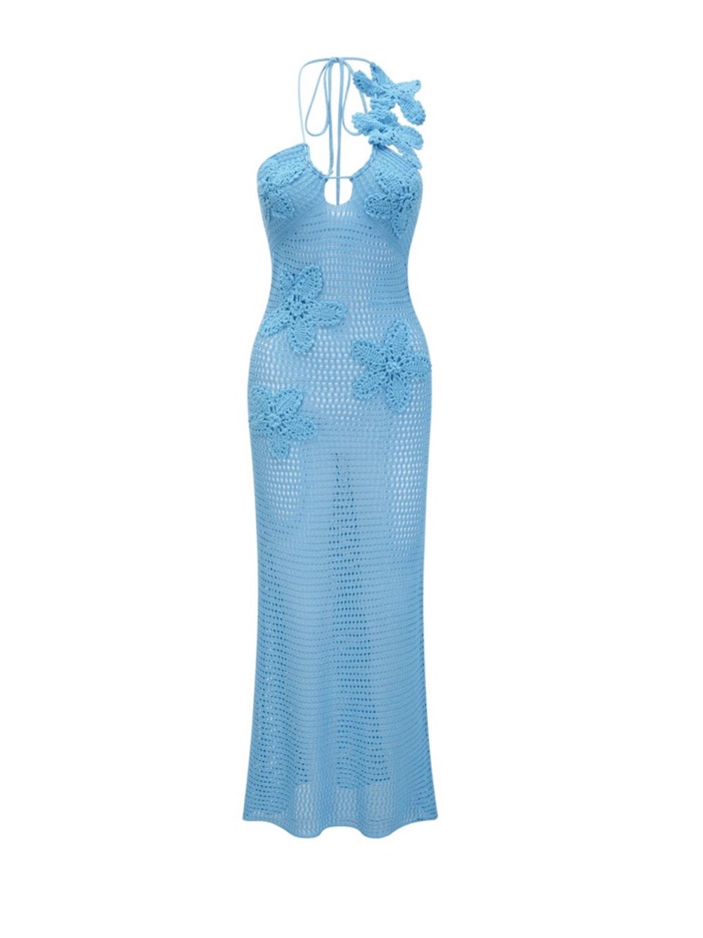 Diane crochet faux-flower embellished maxi dress